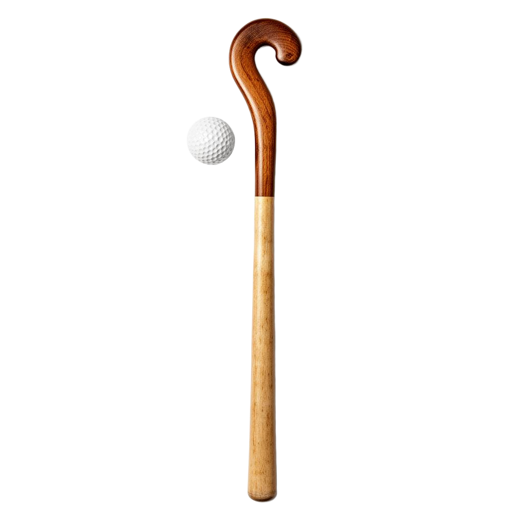 Field hockey stick and ball