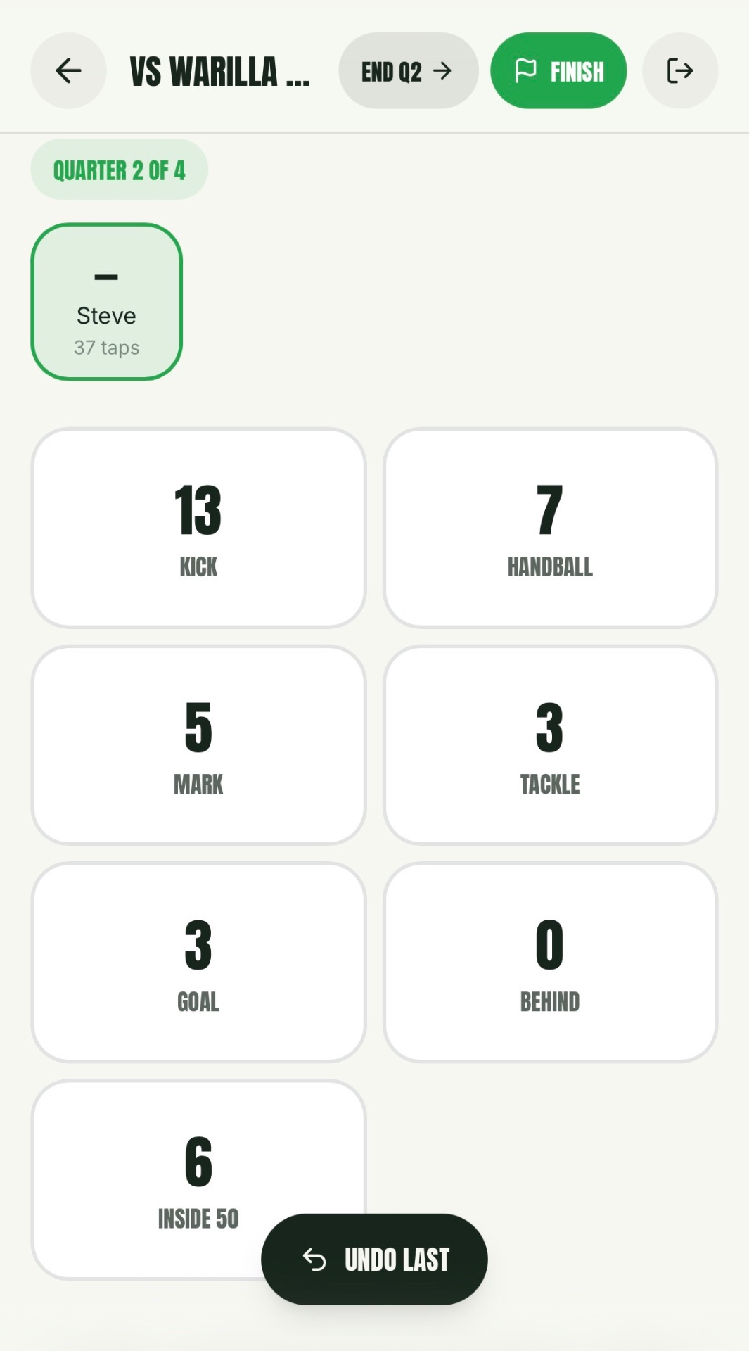 StatMonkey live tracker screen